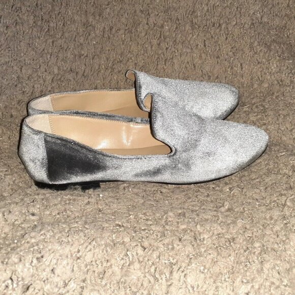 BANANA REPUBLIC-Demi Smoking Loafer-Gray Velvet-Slip On Flat-Sz 7-Excellent - Picture 4 of 7